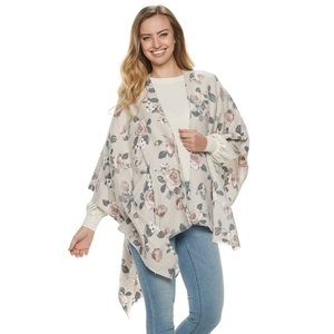 LC Lauren Conrad Rose Garden Ruana